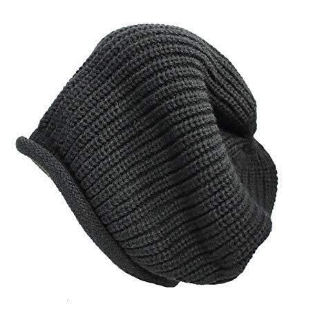 Dents Mens Slouch Knit Beanie Warm Winter Pullover Hat Skull Baggy - Black Secondary image