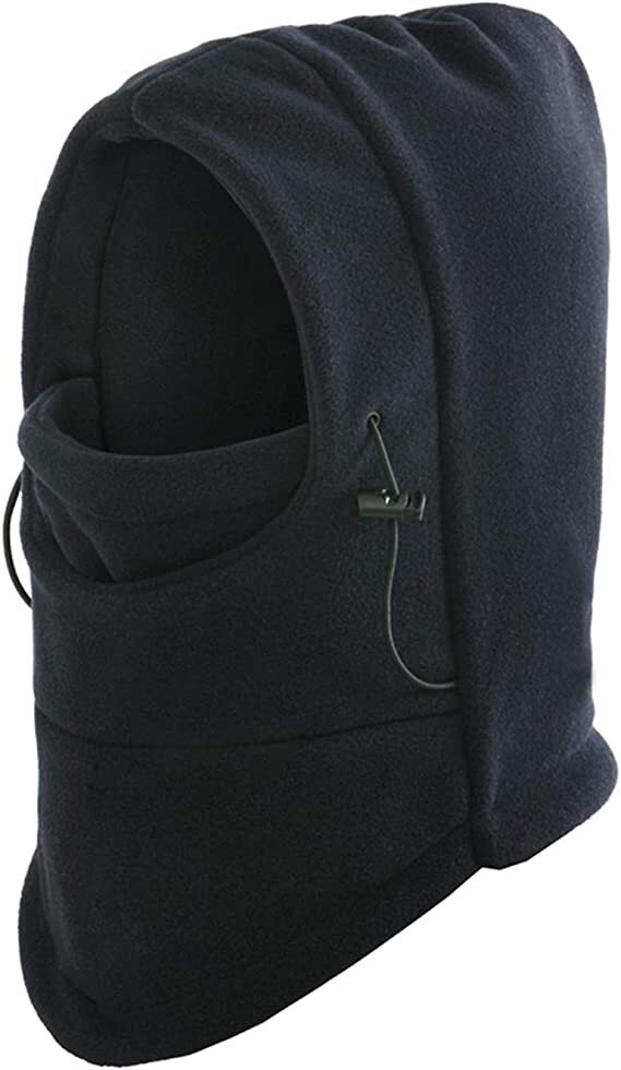 Windproof Thermal Fleece Balaclava Beanie Hat Full Face Mask Ski - Black Main image