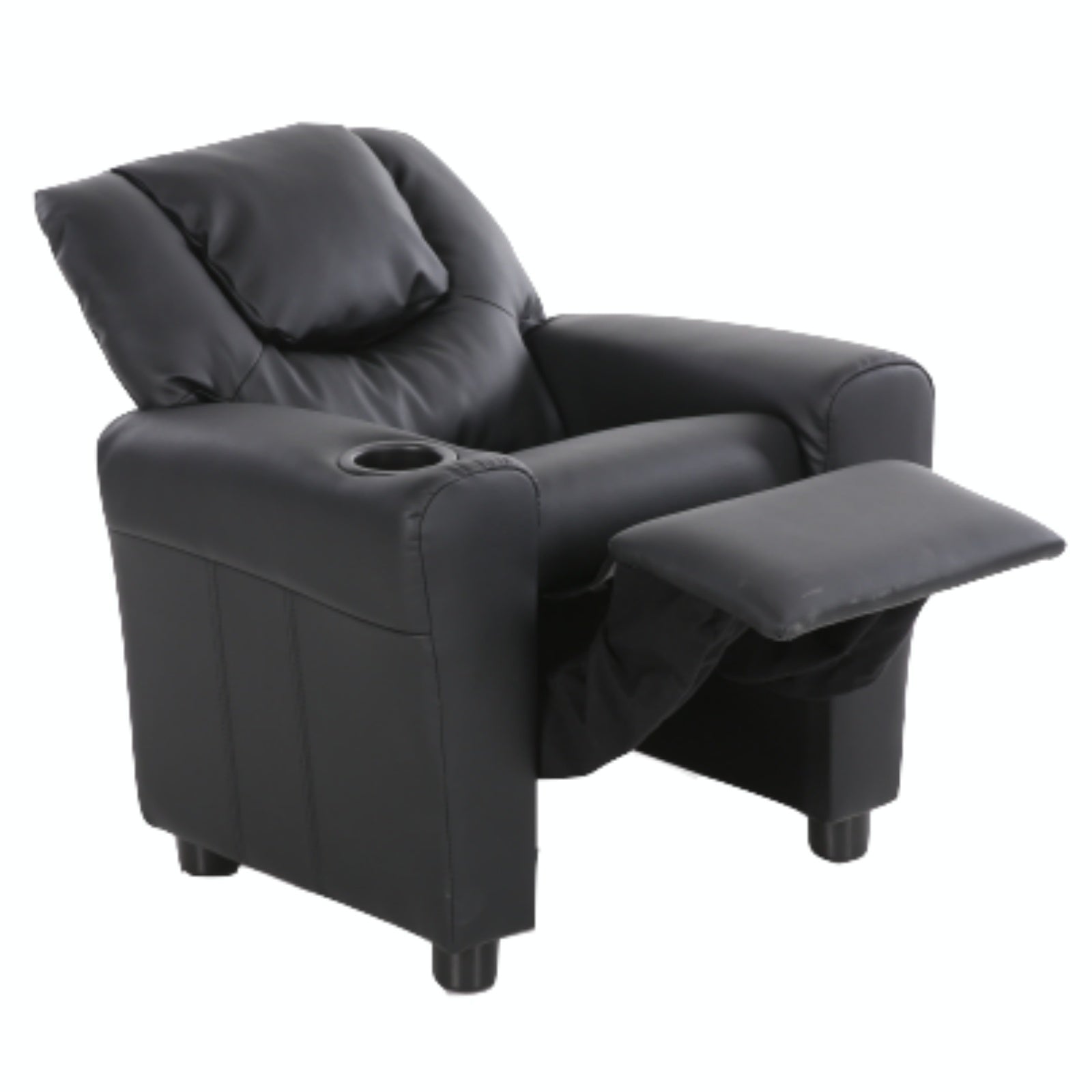 Oliver Kids Recliner Chair Sofa Children Lounge Couch PU Armchair - Black Secondary image