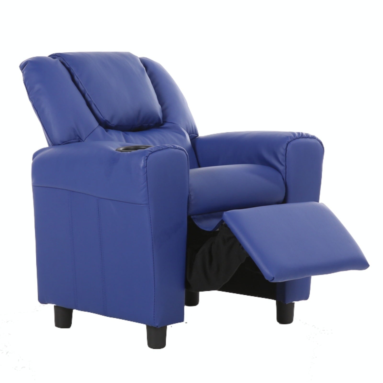 Oliver Kids Recliner Chair Sofa Children Lounge Couch PU Armchair - Blue Secondary image