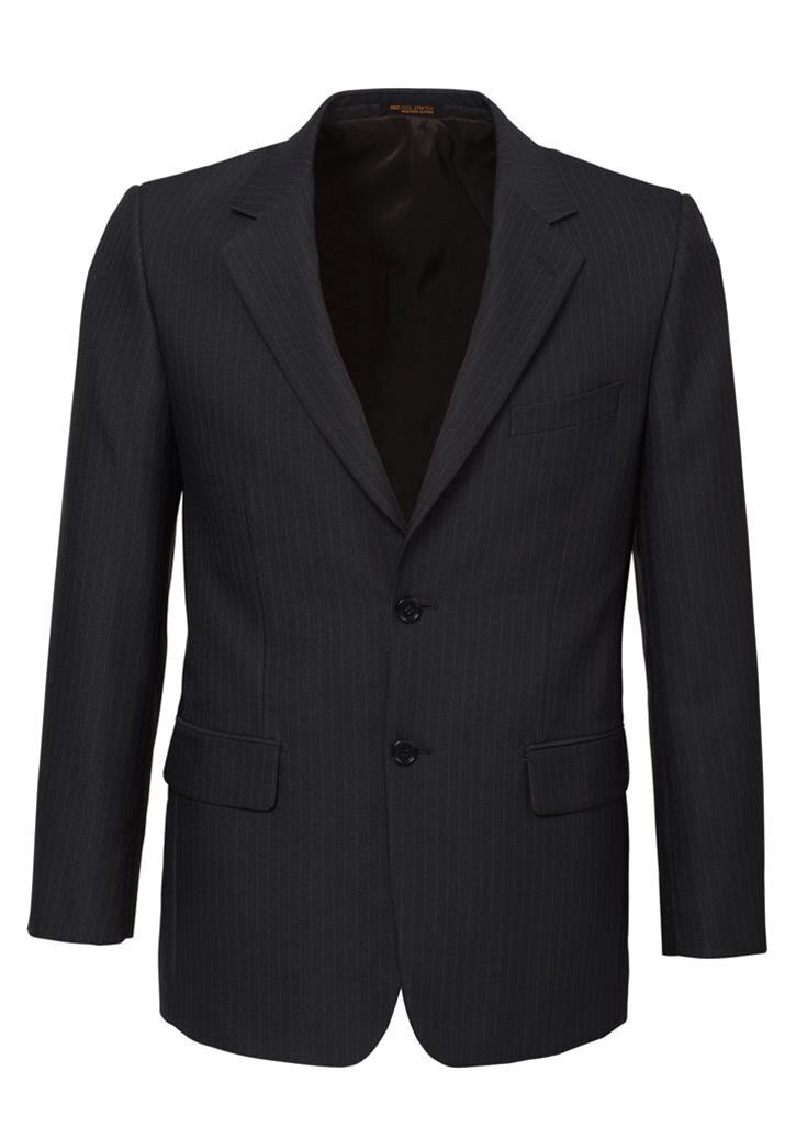 Mens Single Breasted 2 Button Suit Jacket Work Business - Pin Striped - Charcoal - 132 Secondary image
