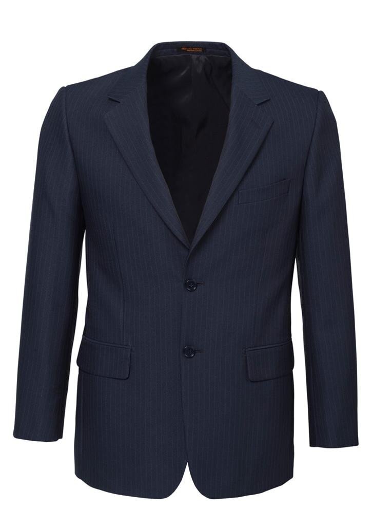 Mens Single Breasted 2 Button Suit Jacket Work Business - Pin Striped - Navy - 117 Secondary image