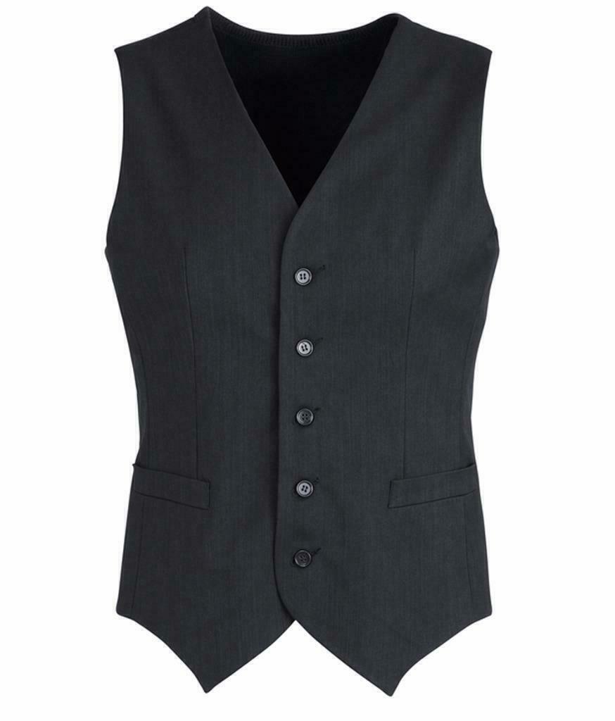 Mens Peaked Vest Waistcoat w/ Knitted Back Suit Formal Wedding Dress Up - Charcoal - 87 Secondary image