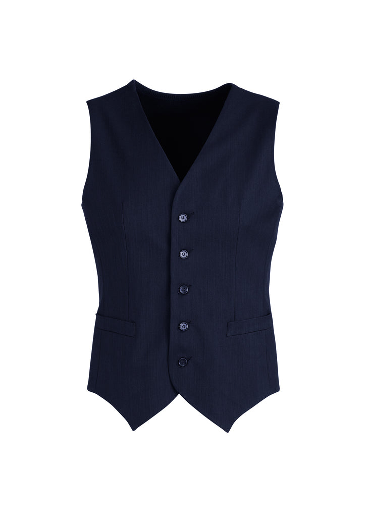 Mens Peaked Vest Waistcoat w/ Knitted Back Suit Formal Wedding Dress Up - Navy - 122 Secondary image