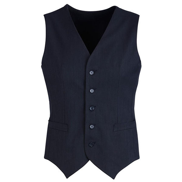 Mens Peaked Vest Waistcoat w/ Knitted Back Suit Formal Wedding Dress Up - Navy - 132 Secondary image