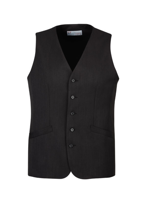 Mens Bamboo Blend Longline Vest Waistcoat w/ Stretch Business Forrnal Dress - Charcoal - 142 Secondary image