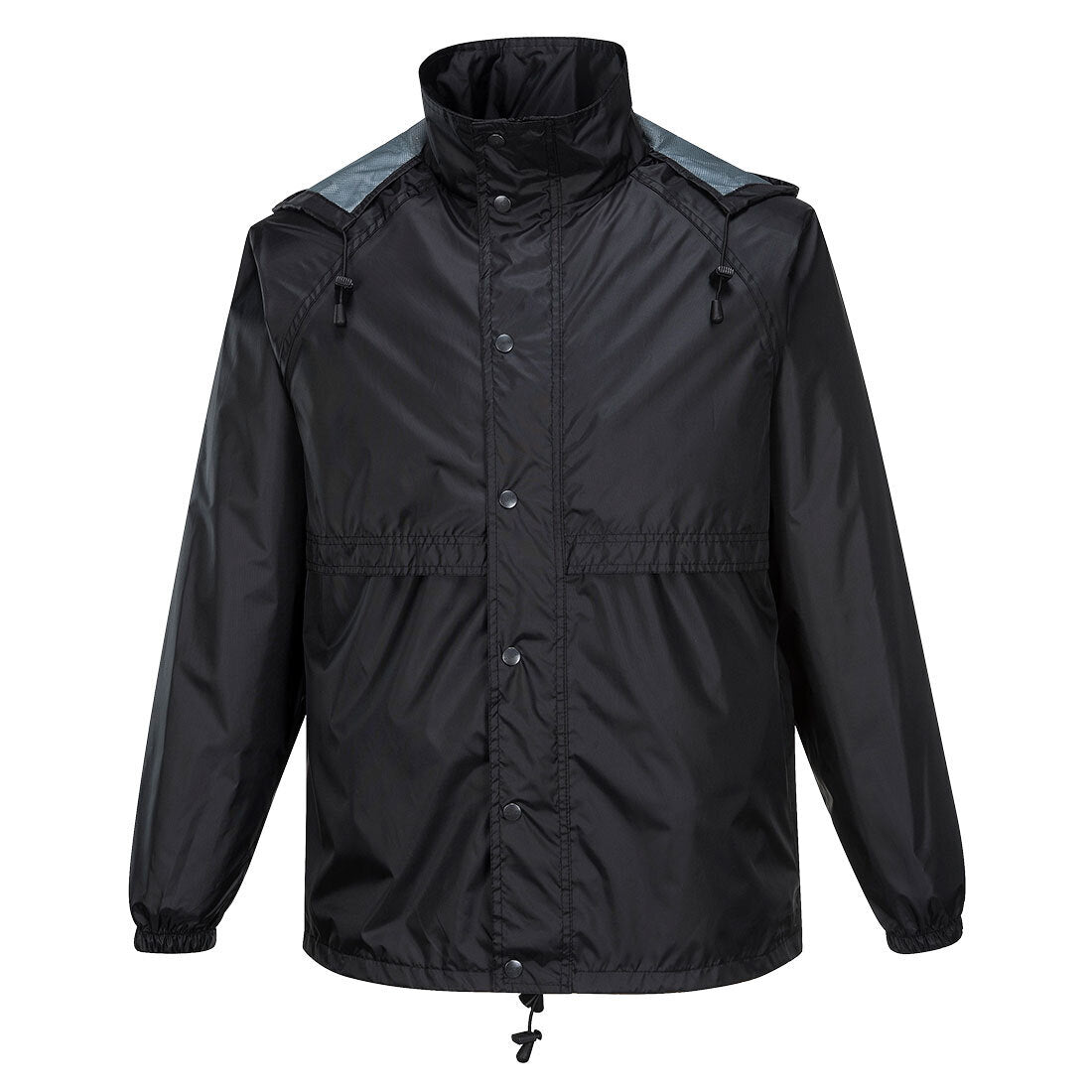 HUSKI STRATUS RAIN JACKET Waterproof Workwear Concealed Hood Windproof Packable - Black - M Secondary image