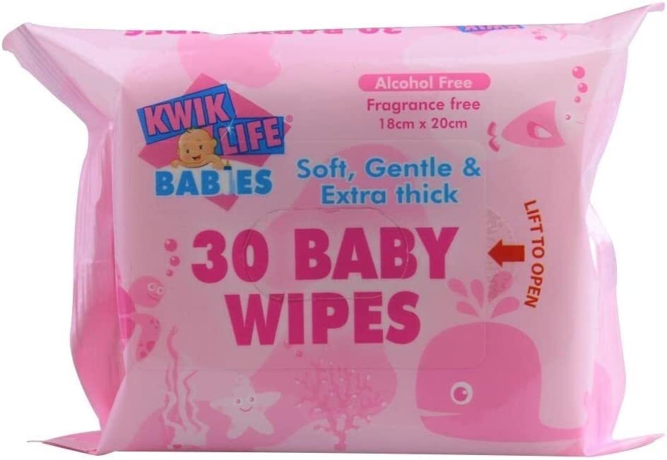 Kwik Life Pk30 Baby Wipes With Sticky Top Alcohol Free Fragrance Free Secondary image