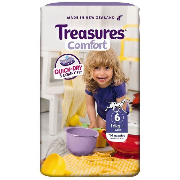 Treasures Comfort Pk12 Nappies Junior 16+kg Size 6 Main image