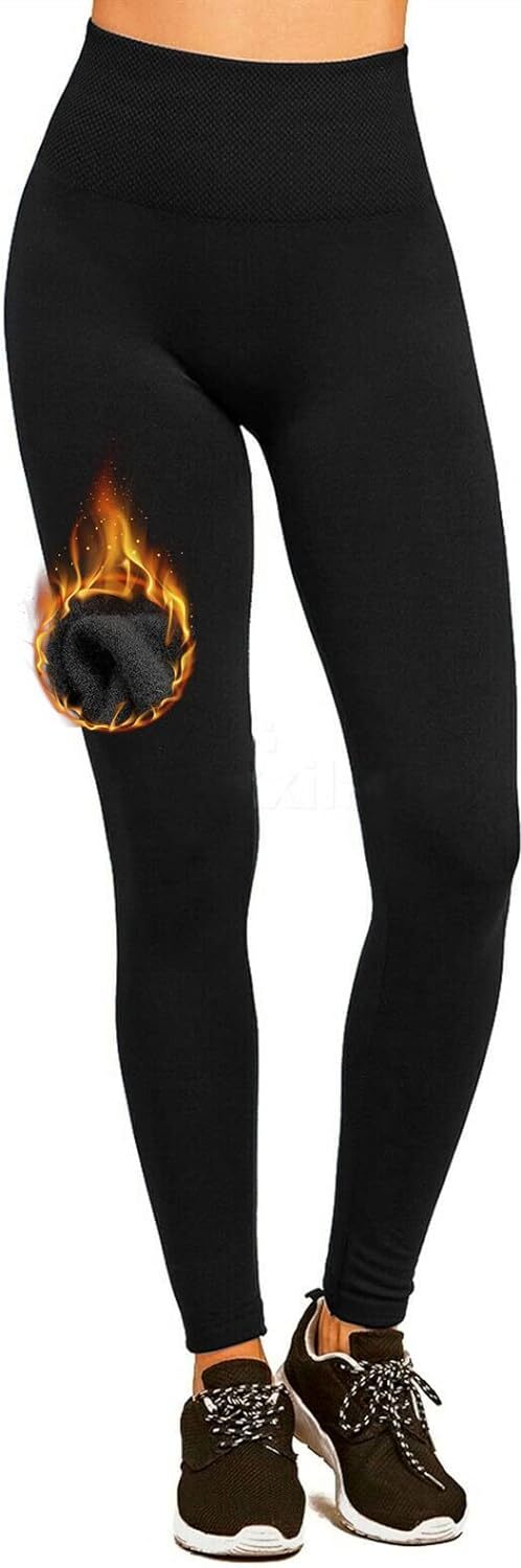 Womens Fuzzy Thermal Fur Lined High Waist Leggings Pants Thermals Warm 320g Secondary image