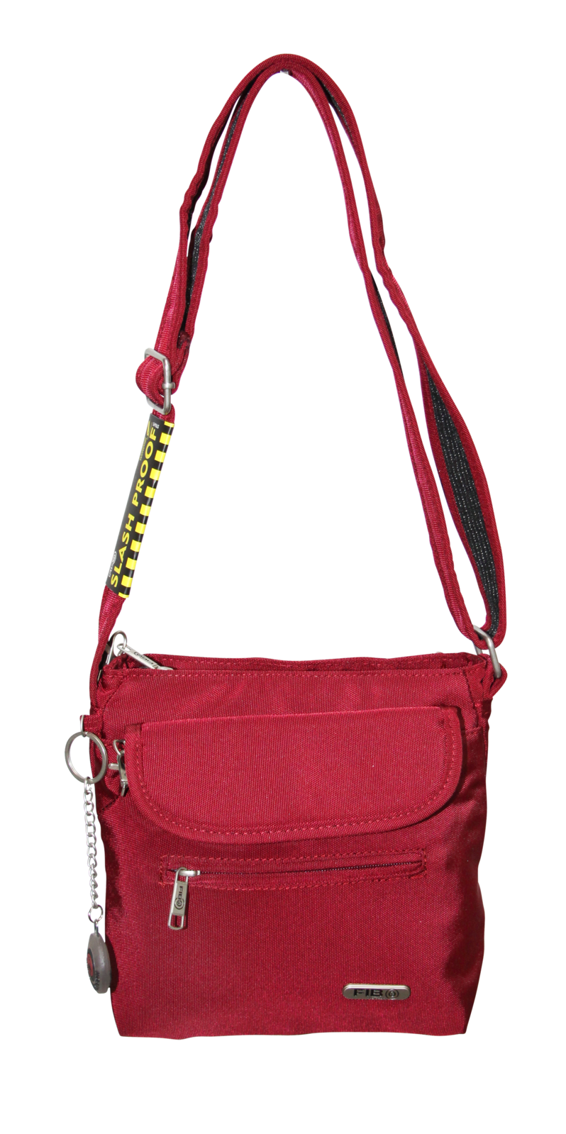 FIB Mens Crossbody Bag Shoulder Strap Satchel Travel Wallet - Burgundy Main image