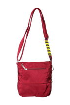 FIB Mens Crossbody Bag Shoulder Strap Satchel Travel Wallet - Burgundy