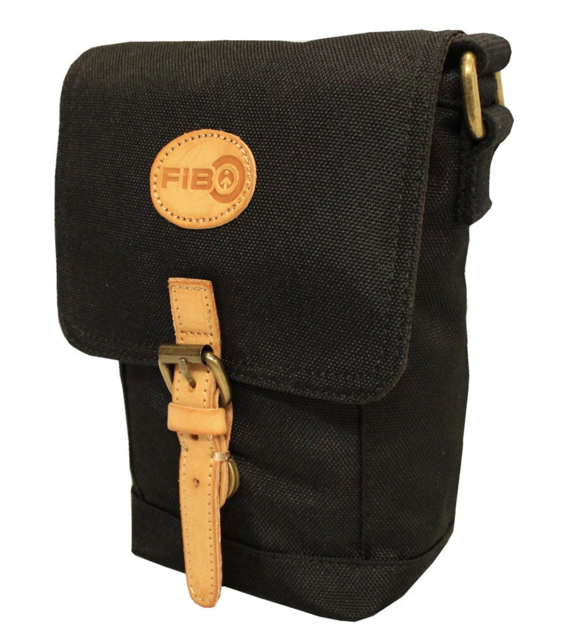 FIB Water Resistant Small Shoulder Canvas Bag w Adjustable Shoulder Strap - Black Main image
