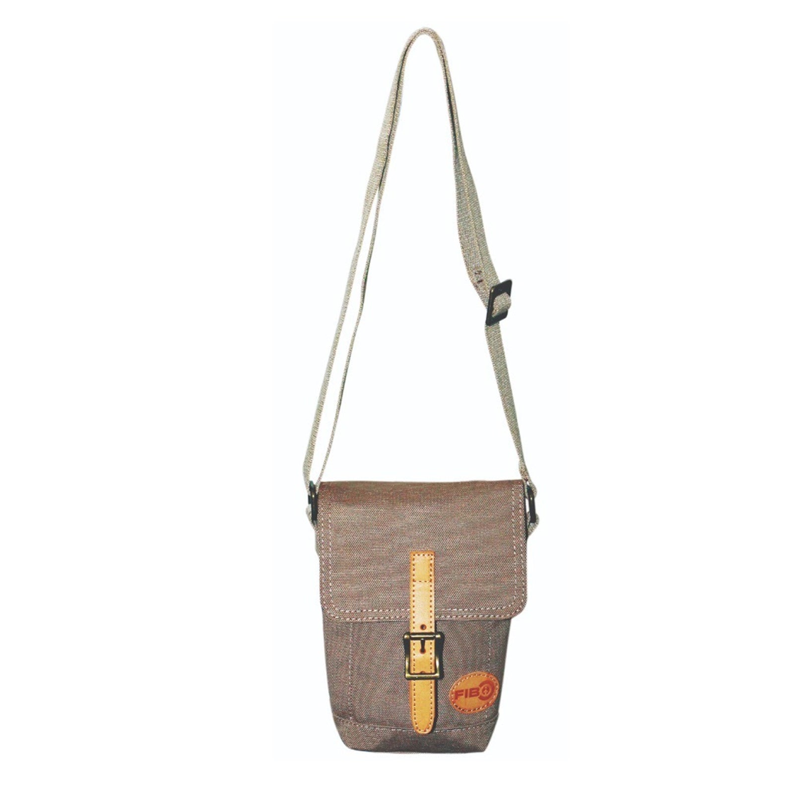 FIB Water Resistant Small Shoulder Canvas Bag w Adjustable Shoulder Strap - Sand Main image