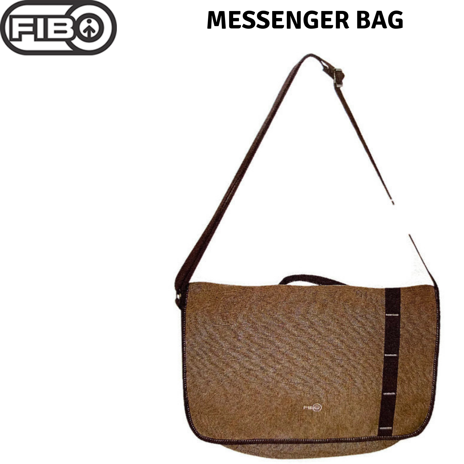 FIB Canvas Messenger Bag Laptop Tablet Uni Shoulder Travel - Khaki Secondary image