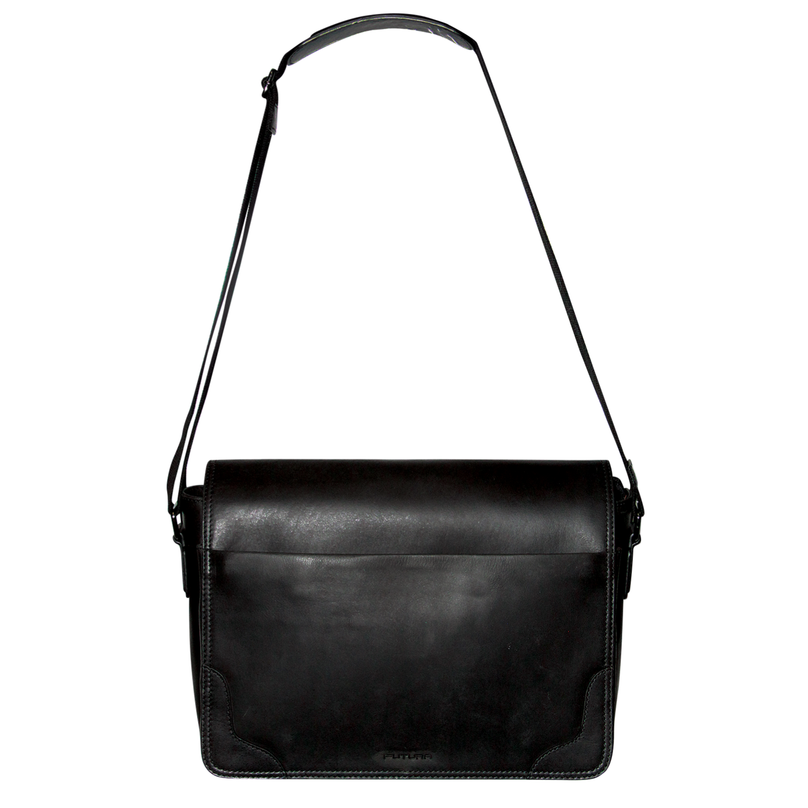 Futura Mens Laptop Messenger Sling Bag School Work Shoulder Strap - Black Secondary image