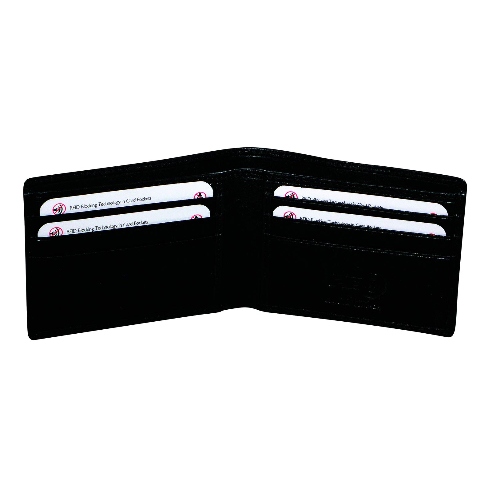 FIB RFID Leather Fold Slimline Wallet - Black Main image