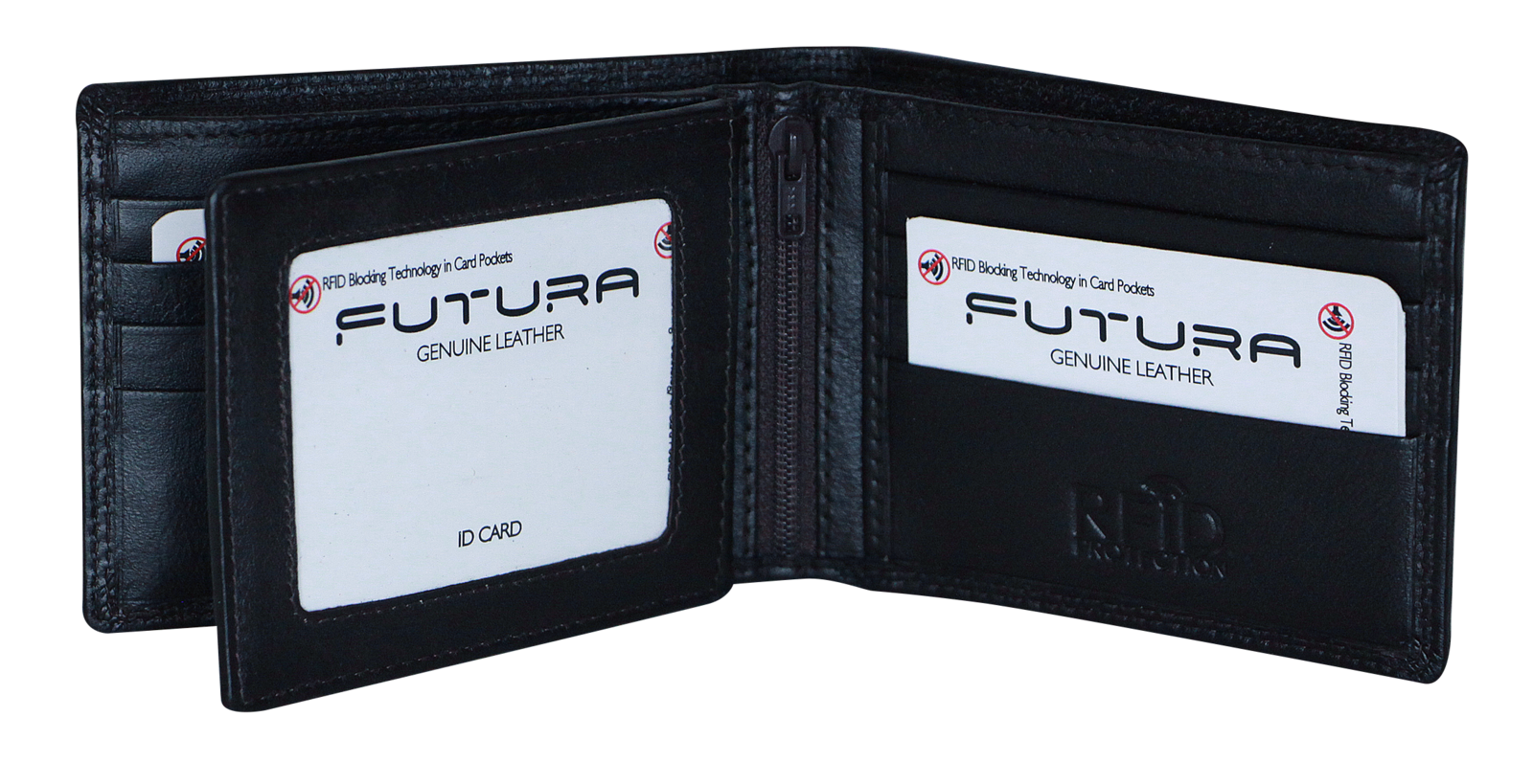 Futura Futura Mens Harrison RFID Genuine Leather Wallet - Black Main image