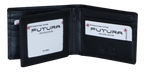 Futura Futura Mens Harrison RFID Genuine Leather Wallet - Black