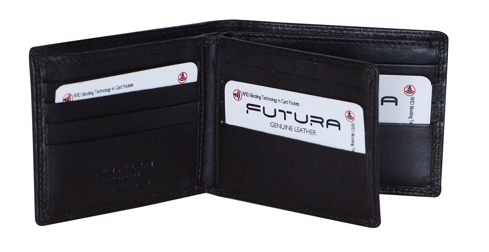 Futura Futura Mens Harrison RFID Genuine Leather Wallet - Black Secondary image