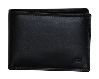 Futura Futura Mens Harrison RFID Genuine Leather Wallet - Black