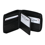 Futura Mens Zip Around Leather Wallet RFID Gift - Black