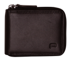 Futura Mens RFID Protected Genuine Leather Wallet Zip Around - Brown