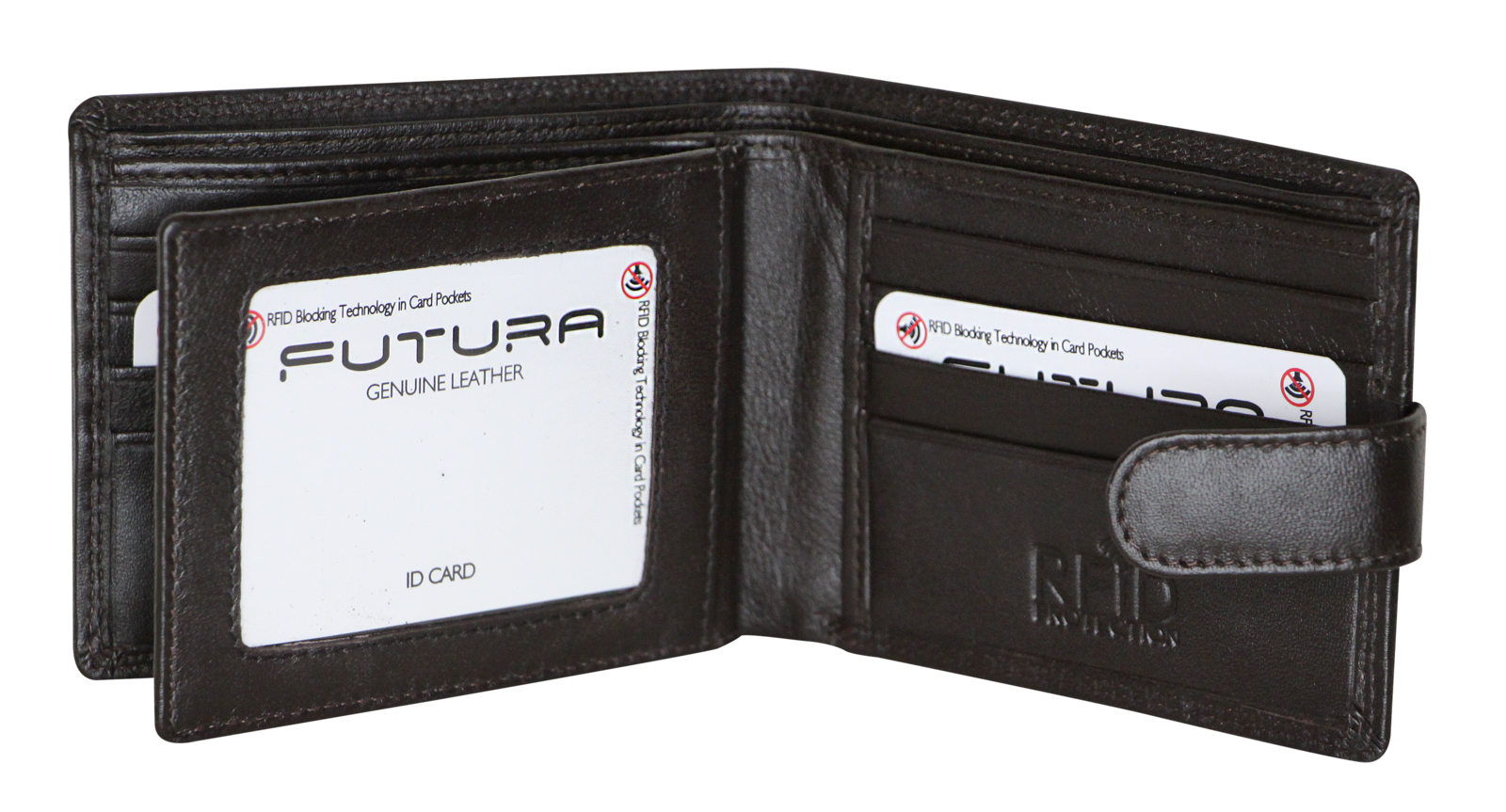 Futura Mens RFID Leather Fold Over Wallet - Brown Secondary image