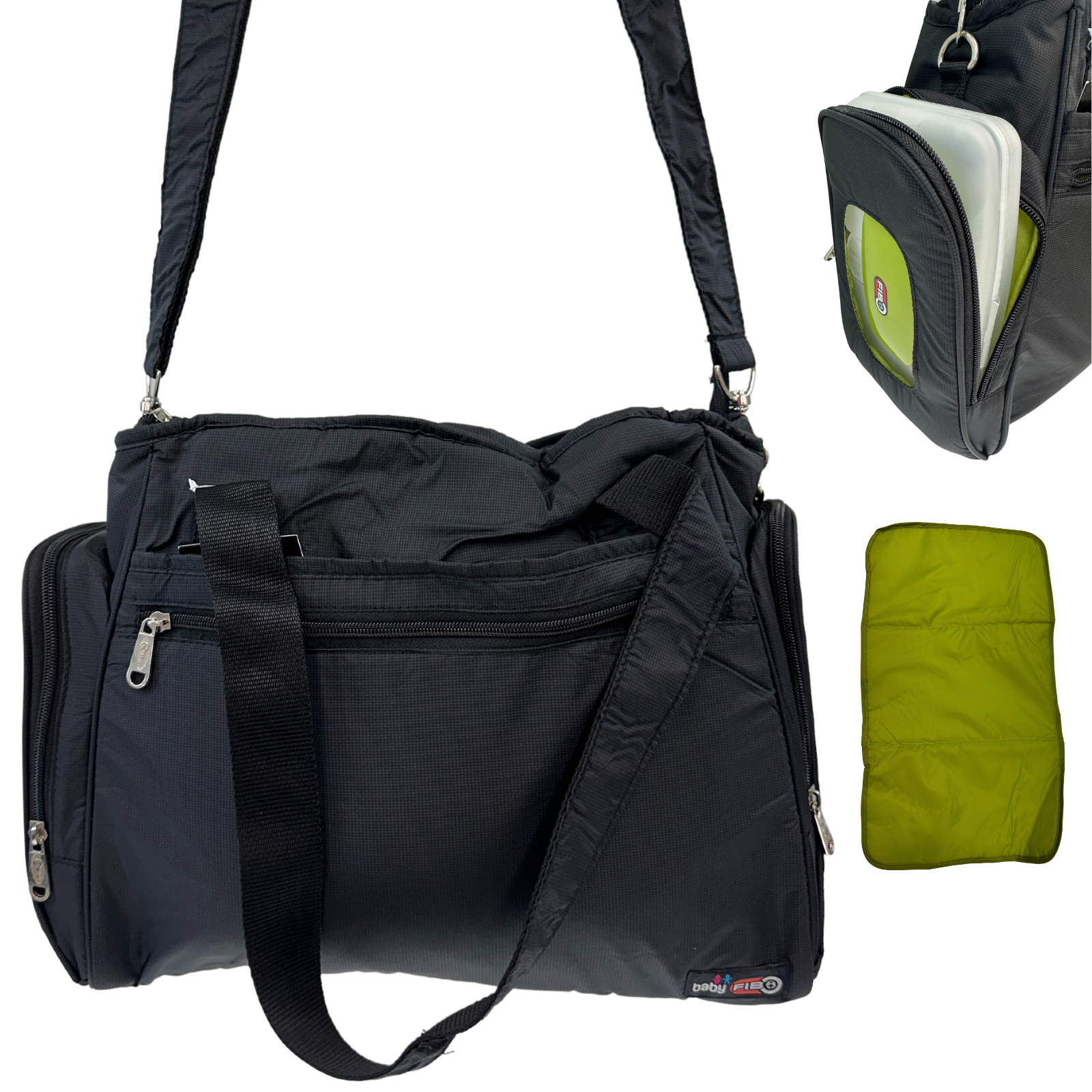 FIB Baby Nappy Bag Diaper Maternity Milk Mummy Changing Travel Tote - Black Main image