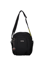 FIB Mens Tablet Crossover Bag Shoulder Strap Travel Wallet - Black