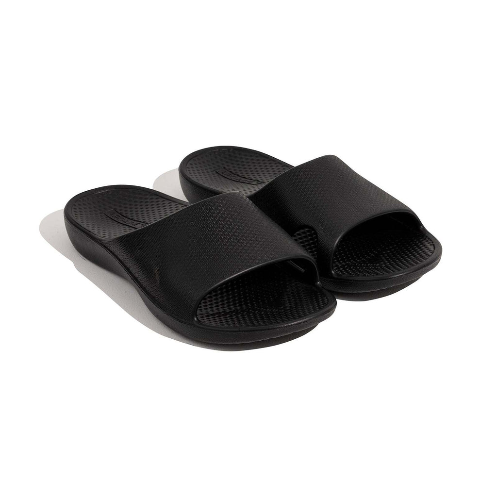Archline Rebound Orthotic Slides Flip Flop Thongs Slip On Arch Support - Black - Euro 47