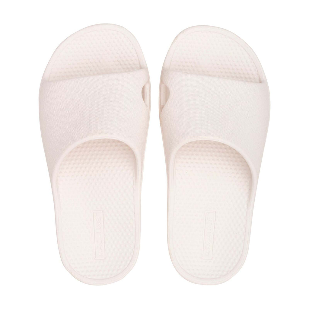 Archline Rebound Orthotic Slides Flip Flop Thongs Slip On Arch Support - White - Euro 40