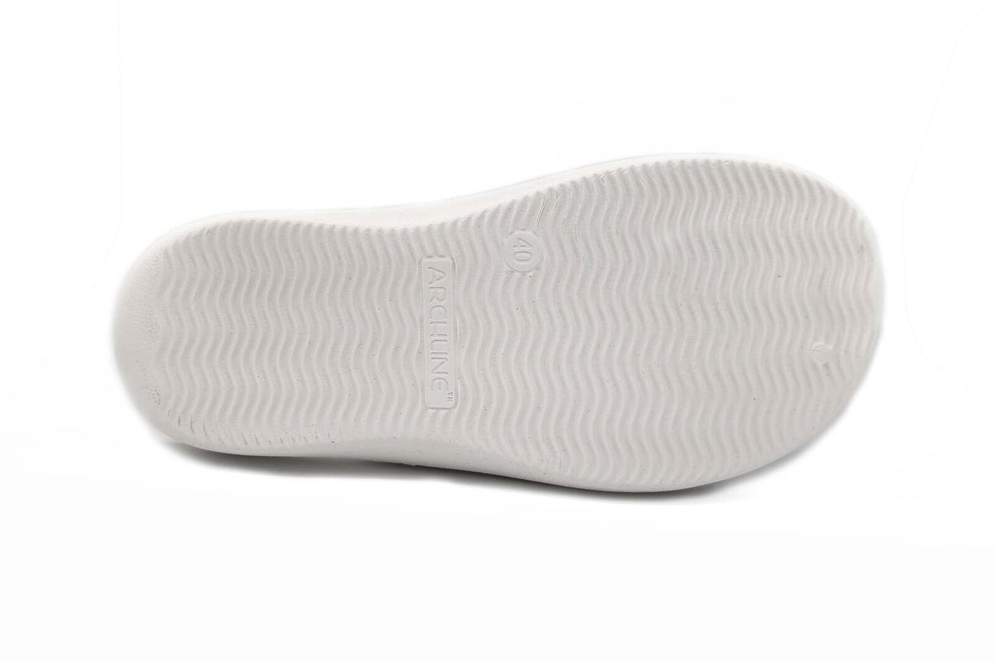 Archline Rebound Orthotic Slides Flip Flop Thongs Slip On Arch Support - White - Euro 40