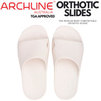 Archline Rebound Orthotic Slides Flip Flop Thongs Slip On Arch Support - White - Euro 44