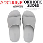 Archline Rebound Orthotic Slides Flip Flop Thongs Slip On Arch Support - Stone Grey - Euro 36