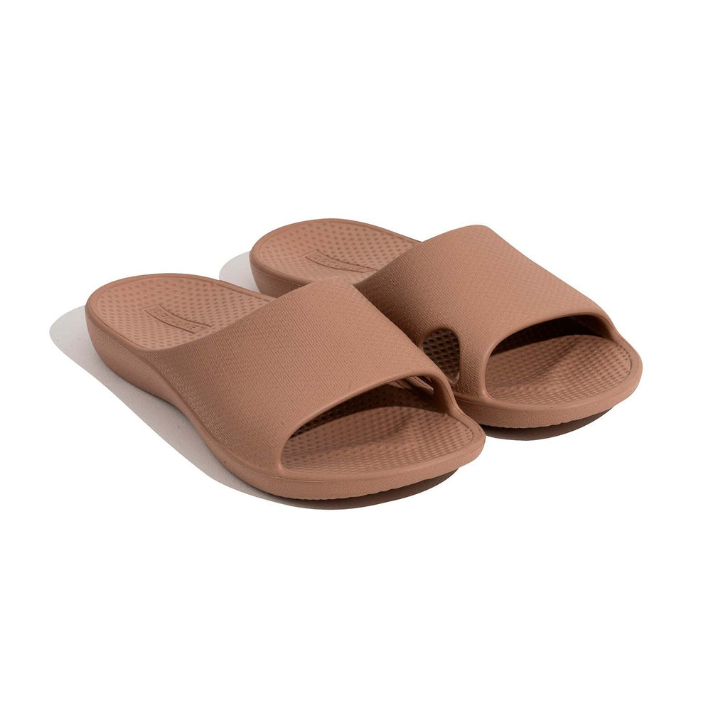 Archline Rebound Orthotic Slides Flip Flop Thongs Slip On Arch Support - Putty - Euro 42