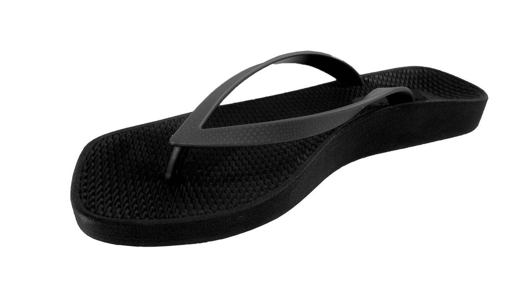 ARCHLINE Breeze Arch Support Orthotic Thongs Flip Flops Arch Support - Black - 38 EUR (Womens 7US/Mens 5US)
