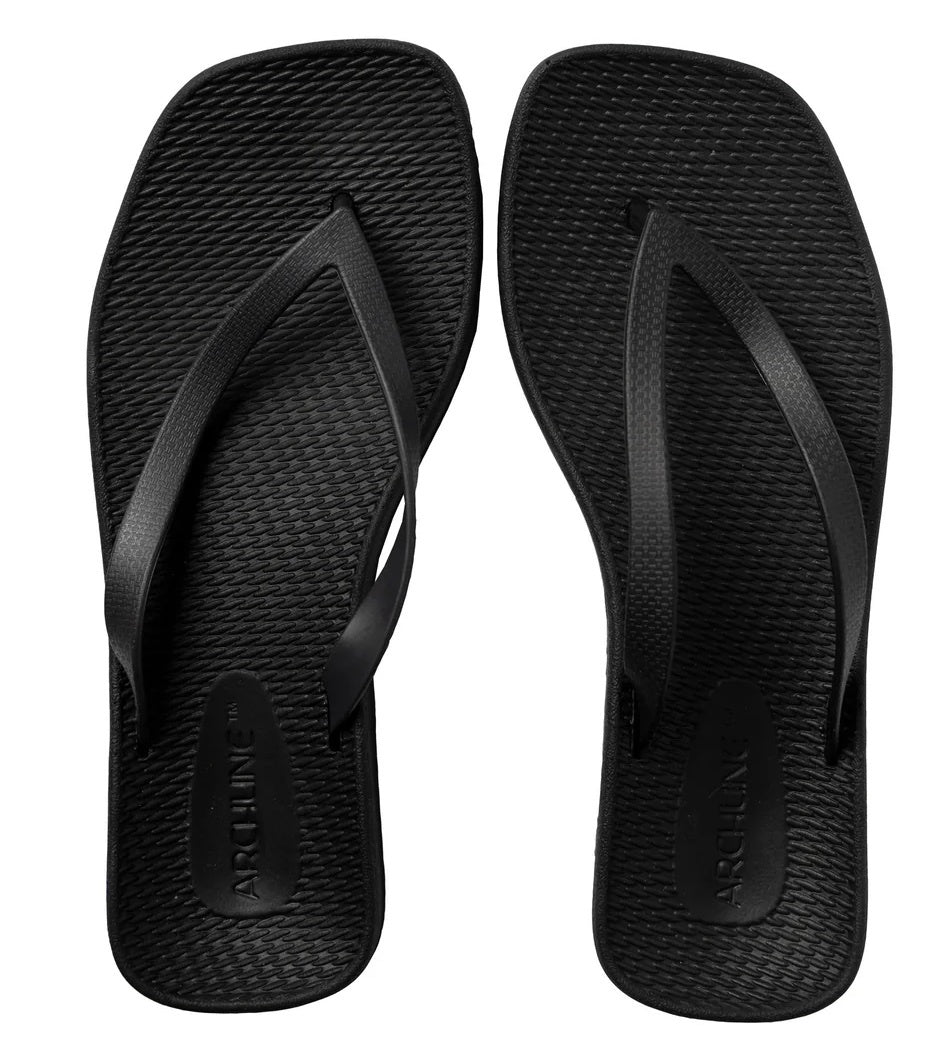 ARCHLINE Breeze Arch Support Orthotic Thongs Flip Flops Arch Support - Black - 41 EUR (Womens 10US/Mens 8US) Main image