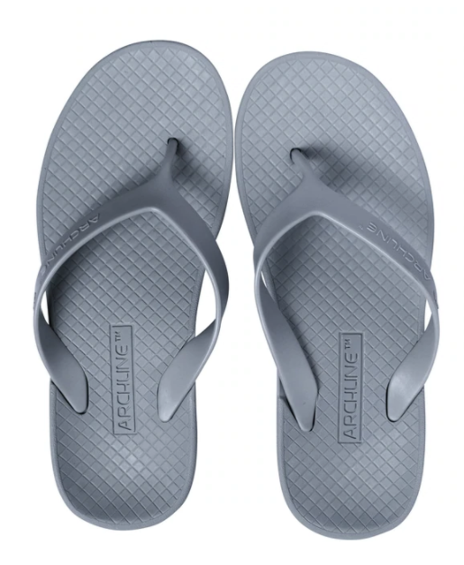 ARCHLINE Orthotic Flip Flops Thongs Arch Support Shoes Footwear - Grey - EUR 40 Main image