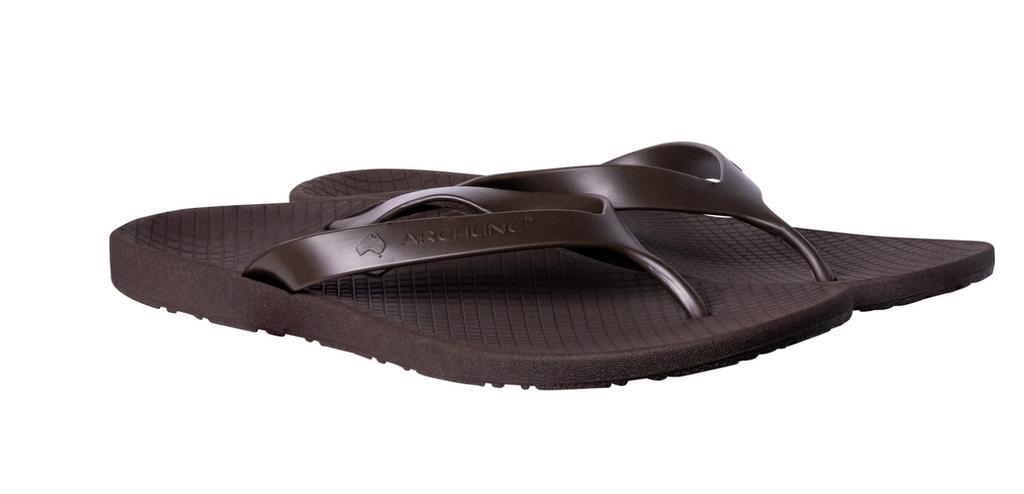 ARCHLINE Orthotic Thongs Arch Support Shoes Footwear Flip Flops Orthopedic - Brown/Brown - EUR 40