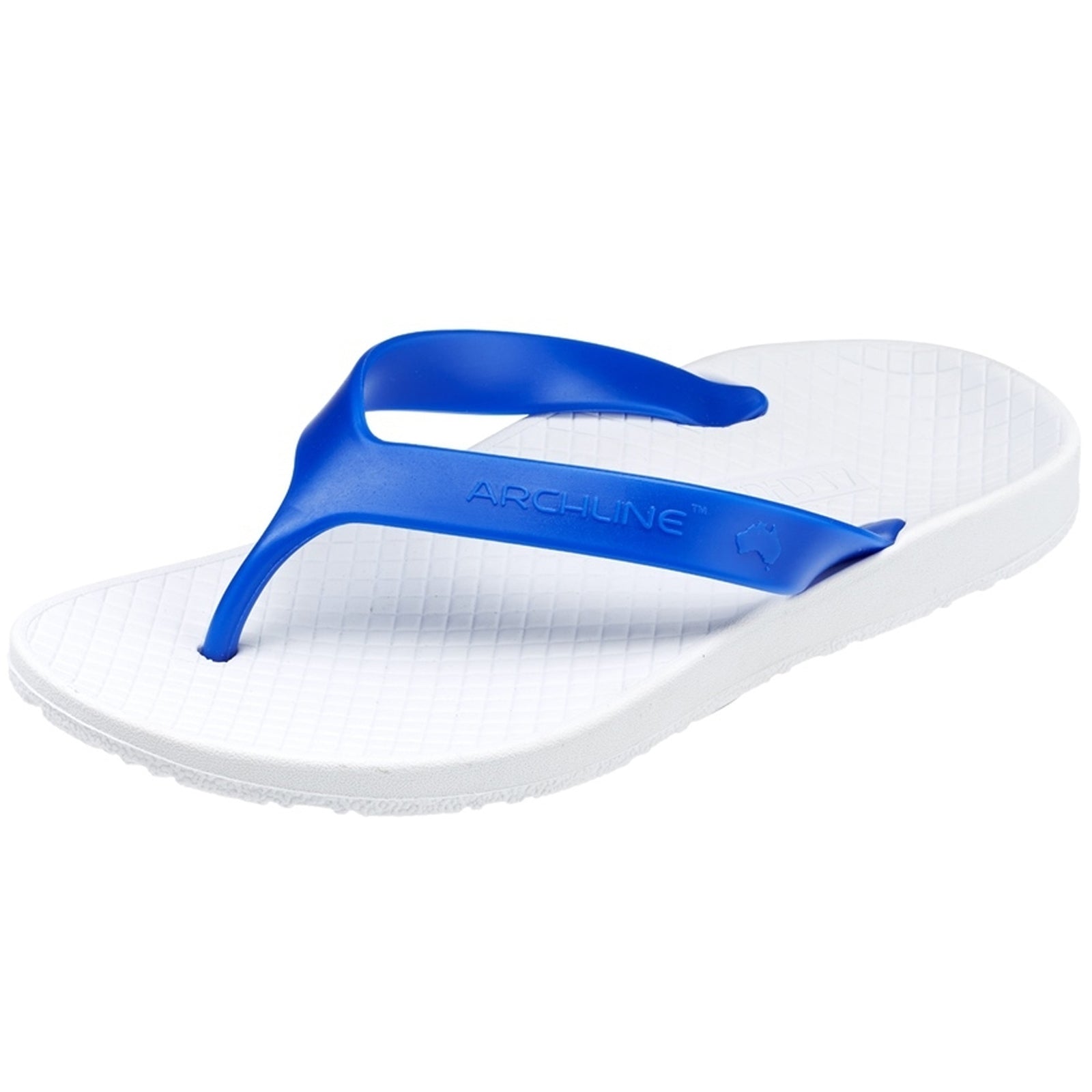 ARCHLINE Orthotic Thongs Arch Support Shoes Footwear Flip Flops Orthopedic - White/Blue - EUR 47 Main image