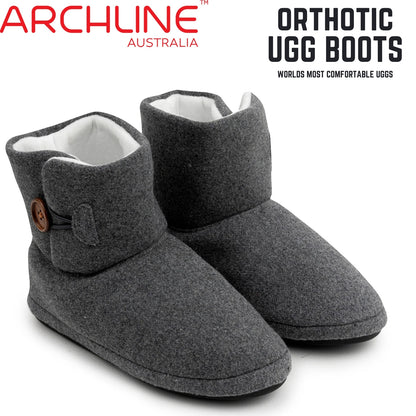 Archline Orthotic UGG Boots Slippers Arch Support Warm Orthopedic Shoes - Grey - EUR 40 (Women's US 9/Men's US 7)