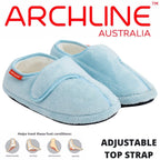 ARCHLINE Orthotic Plus Slippers Closed Scuffs Pain Relief Moccasins - Baby Blue - EU 39