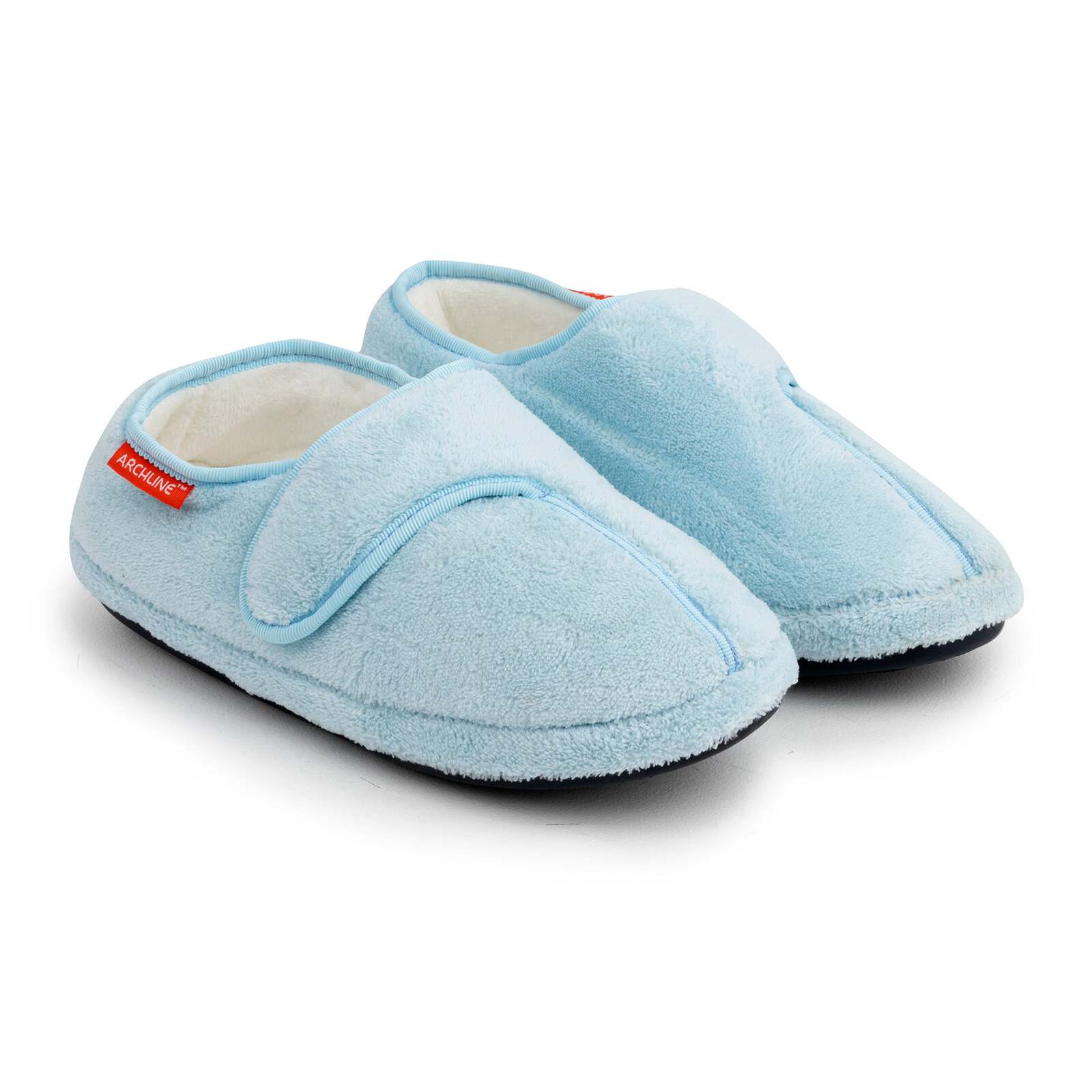 ARCHLINE Orthotic Plus Slippers Closed Scuffs Pain Relief Moccasins - Baby Blue - EU 41