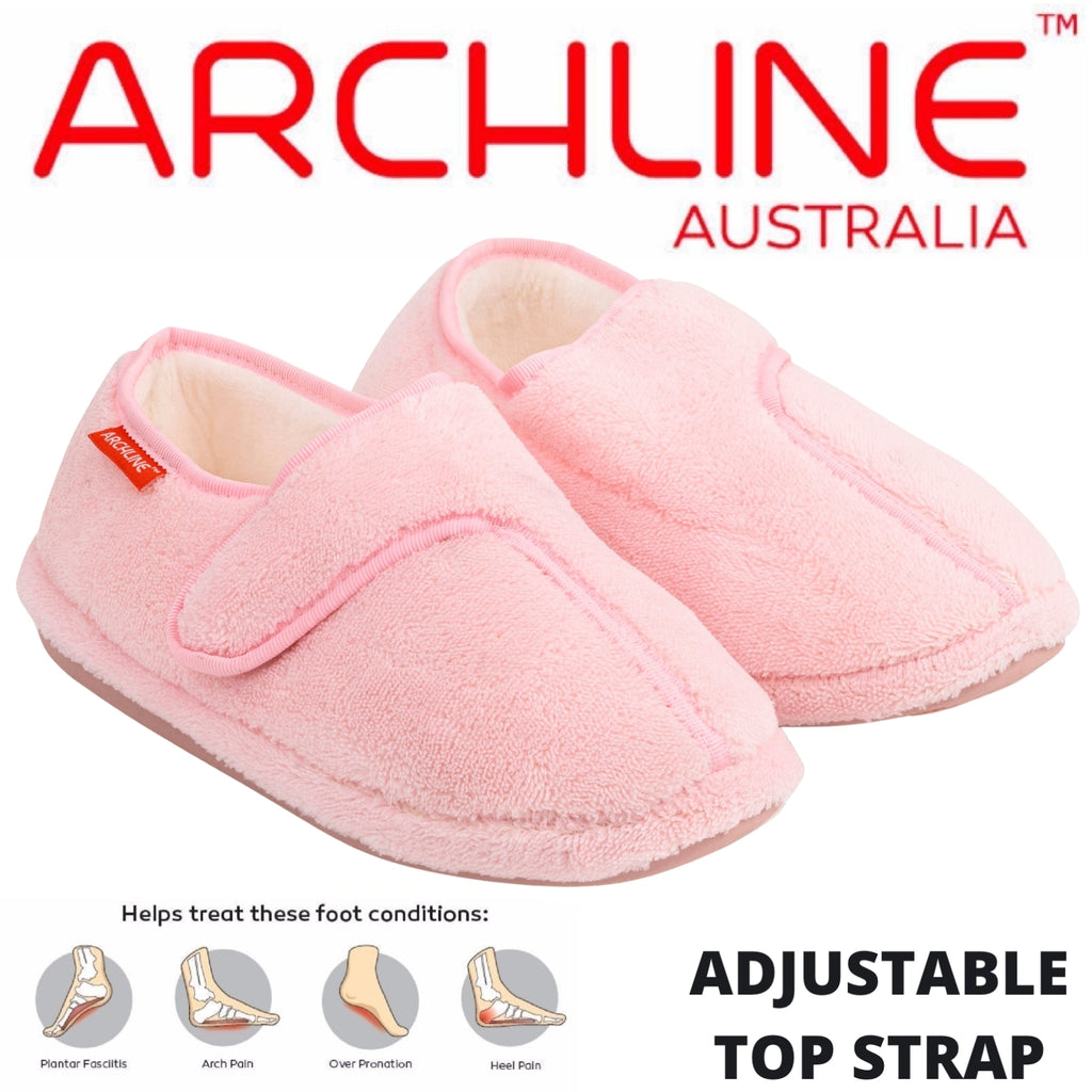 ARCHLINE Orthotic Plus Slippers Closed Scuffs Pain Relief Moccasins - Pink - EU 42