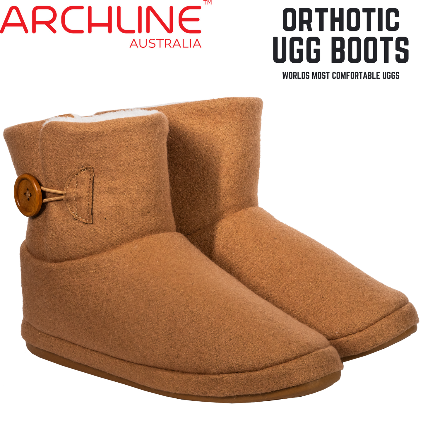 Archline Orthotic UGG Boots Slippers Arch Support Warm Orthopedic Shoes - Chestnut - EUR 39 (Women's US 8/Men's US 6)