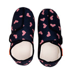 ARCHLINE Orthotic Plus Slippers Closed Scuffs Pain Relief Moccasins - Navy Hearts - EU 35