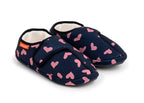 ARCHLINE Orthotic Plus Slippers Closed Scuffs Pain Relief Moccasins - Navy Hearts - EU 40