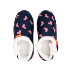 ARCHLINE Orthotic Slippers CLOSED Arch Scuffs Moccasins Pain Relief in Navy Hearts - EUR38