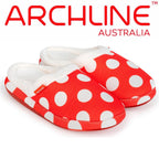 ARCHLINE Orthotic Slippers Slip On Scuffs Pain Relief Moccasins - Red Polka Dot - EUR 35 (Womens US 4)